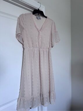 Piper and Scoot cream Swiss dot dress